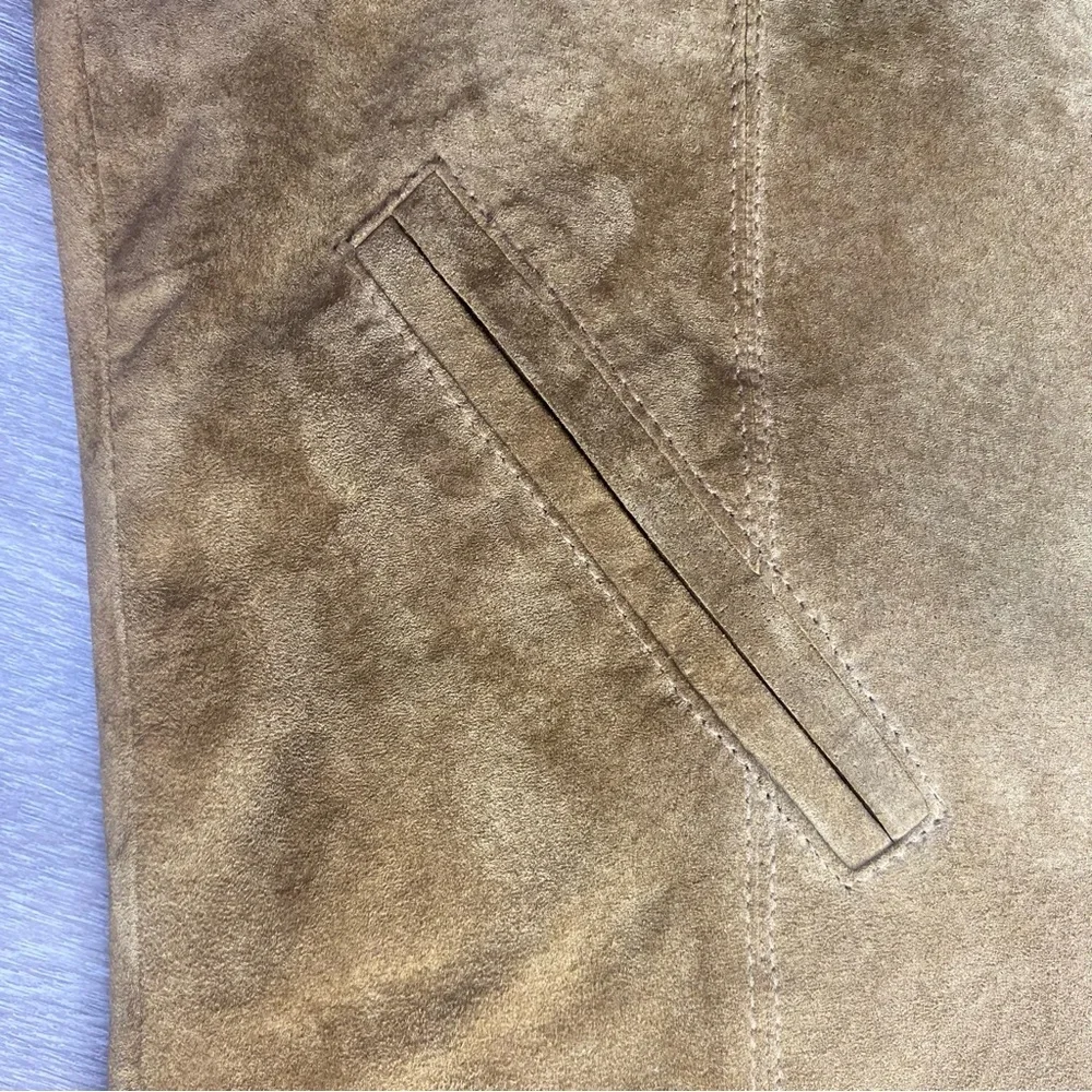 Vintage‎ Great Northwest Genuine Suede Leather Vest Brown Lined Size L